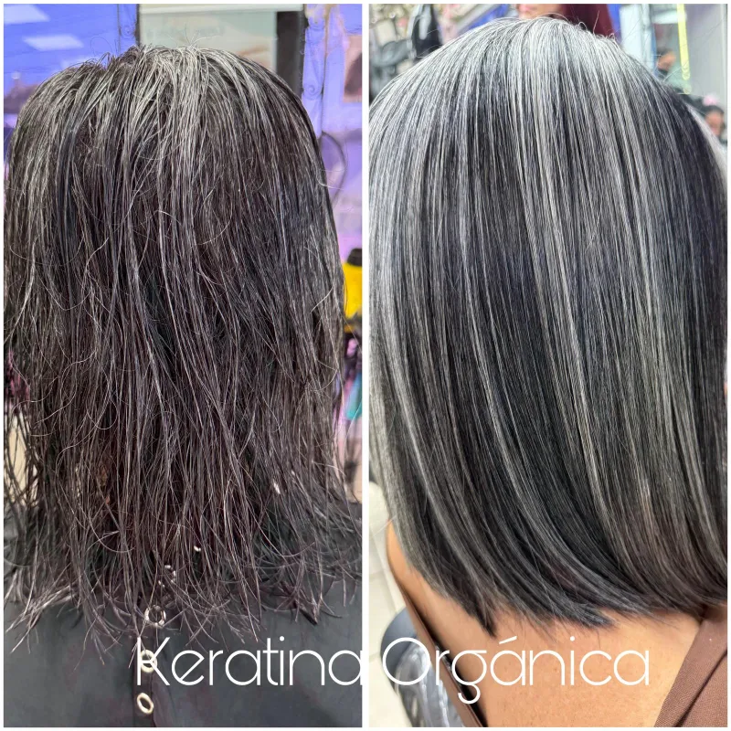Antes y después de un tratamiento de keratina en Pigmentarius (Anasco, PR)